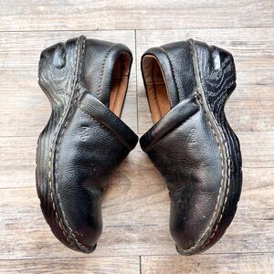 Born Bolo Leather Clogs Black Slip On Comfort Shoes Size 7.5 Y2K Vintage